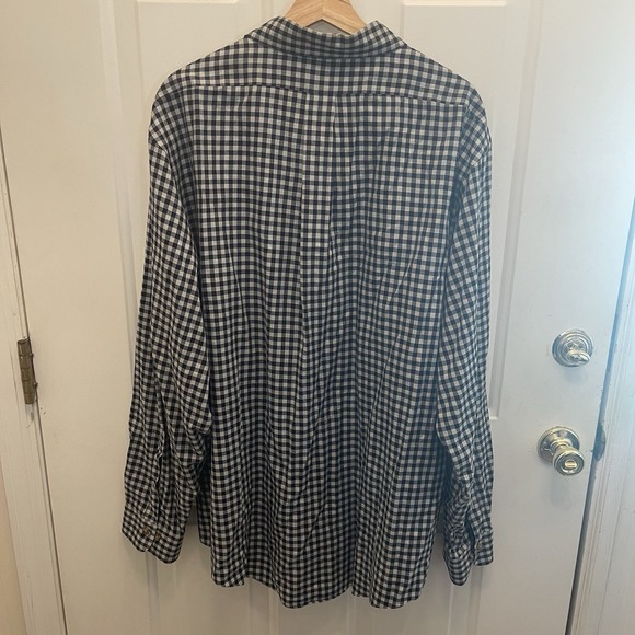 Brooks Brothers Checked Navy Gray Cotton Button Up‎ Shirt Mens XXL - Picture 4 of 5